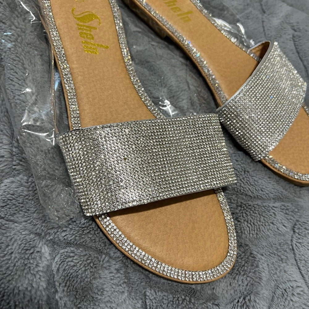 SHEIN Silver Rhinestone Sandals - Picture 3 of 4
